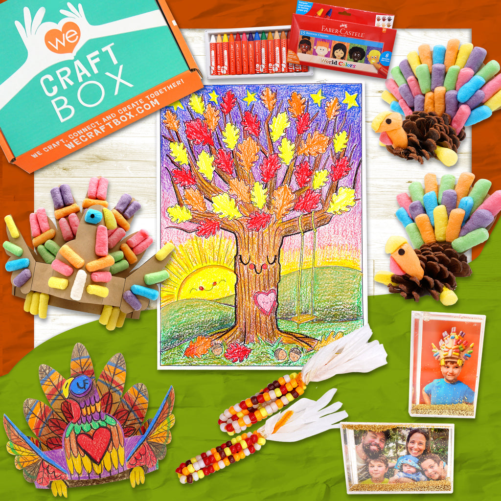 The Thankful Turkey Craft Kit a Thanksgiving Holiday Kids Craft Kit for 2 Crafters Ages 3-9 years