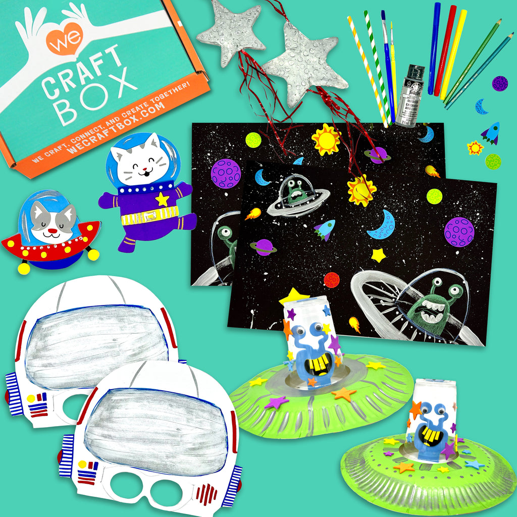 Pets in Space Kids Outer Space Craft Kit for 2 Crafters Ages 3-9 years