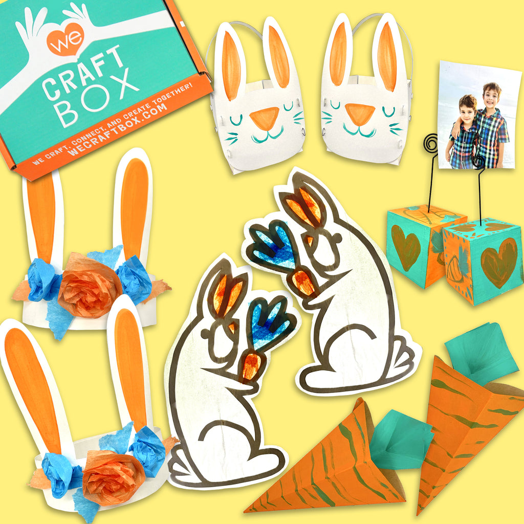 Rabbits Big Day - A Spring Themed Rabbit Kid's Craft Kit for 2 Crafters Ages 3-9 Years