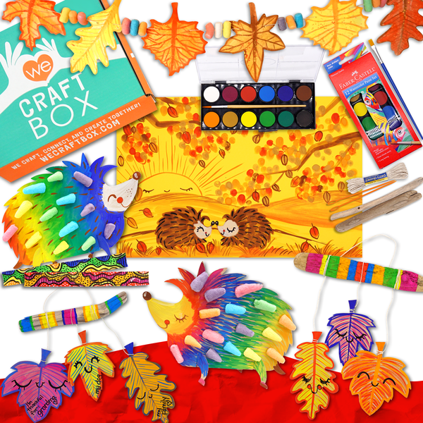 Happy Hedgehogs Craft Box for Kids – Cozy Fall Arts & Crafts (Ages 3–9)