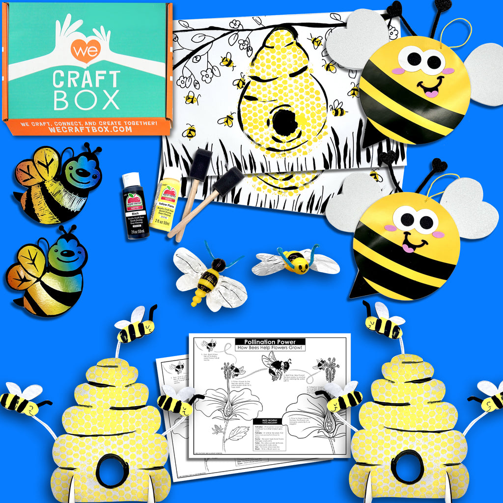 Brilliant Bee Craft Kit showing all included outdoor-themed kids craft projects 